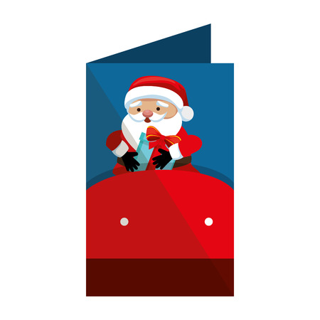 merry christmas card with santa claus vector illustration designのイラスト素材