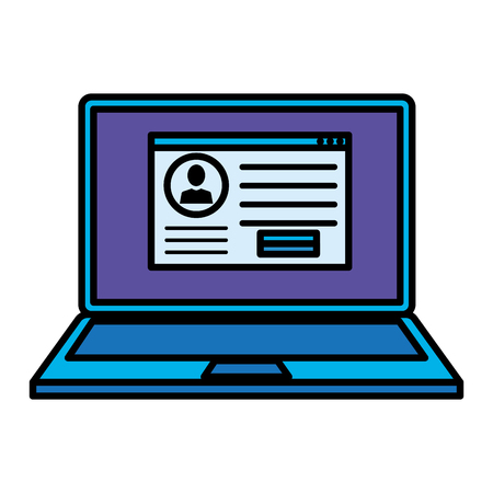 laptop computer with login template vector illustration designのイラスト素材