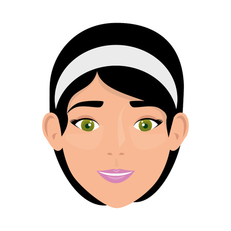 beautiful woman face character vector illustration designのイラスト素材