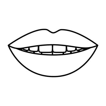 female lips isolated icon vector illustration designのイラスト素材