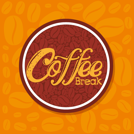 delicious coffee break label vector illustration designのイラスト素材