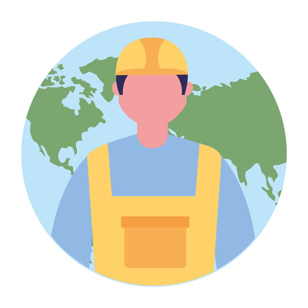 builder worker character professional labor vector illustrationのイラスト素材