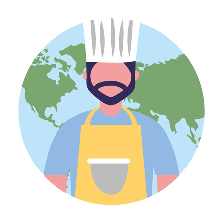 chief cooking male character professional vector illustrationのイラスト素材