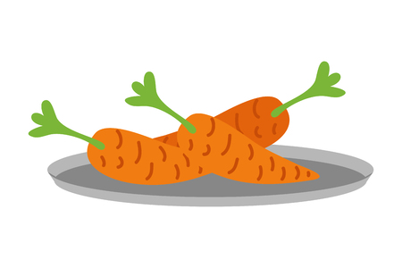 fresh organic carrots on dish vector illustrationのイラスト素材