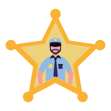 police star man justice character vector illustrationのイラスト素材