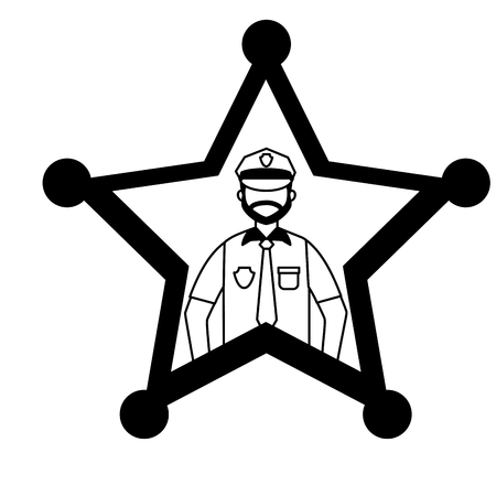 police star man justice character vector illustrationのイラスト素材