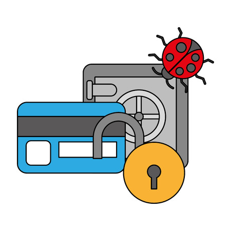safe box bank virus security digital vector illustrationのイラスト素材