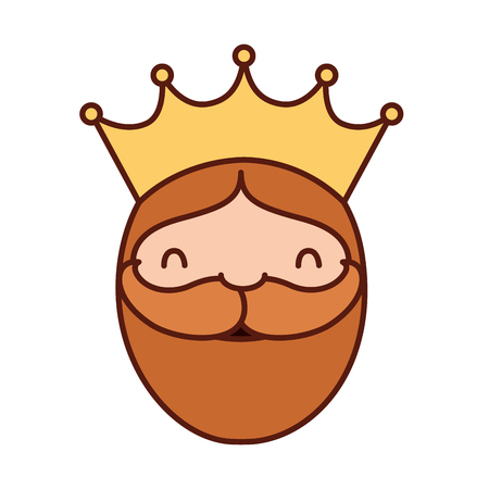 cute wise king face character vector illustrationのイラスト素材