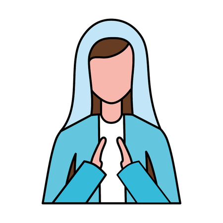 holy virgin mary character merry christmas vector illustrationのイラスト素材