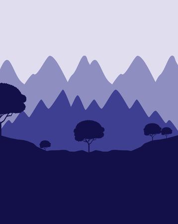 wanderlust travel landscapes mountains alps cliffs vector illustrationのイラスト素材