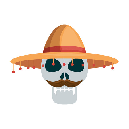 mask of the santa death with hat vector illustration designのイラスト素材