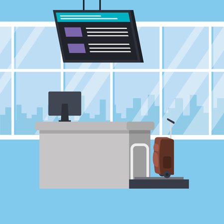checkin airport place scene vector illustration designのイラスト素材