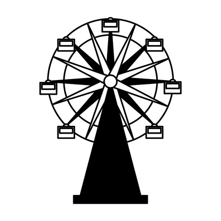 ferris wheel carnival on white background vector illustrationのイラスト素材