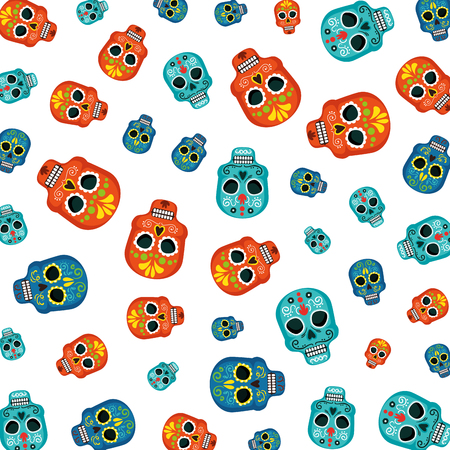 masks of the santa death pattern vector illustration designのイラスト素材