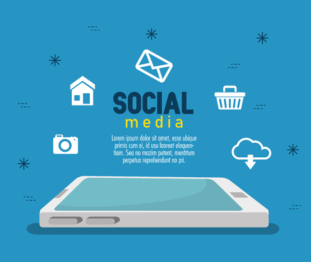 tablet technology and digital social apps vector illustrationのイラスト素材