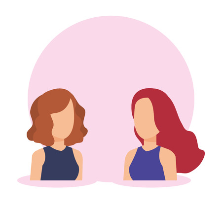 Women avatar, Person people human and social media theme Colorful design Vector illustrationのイラスト素材