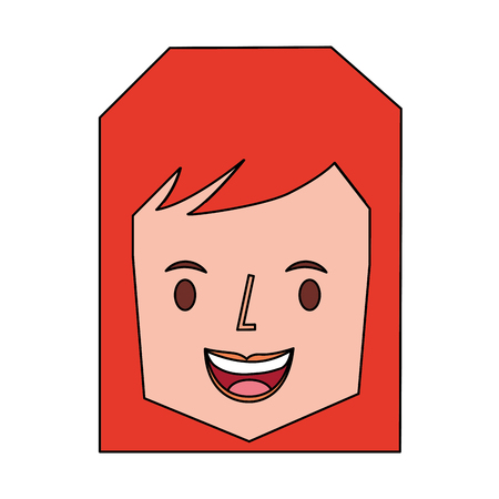 smiling woman character face image vector illustrationのイラスト素材