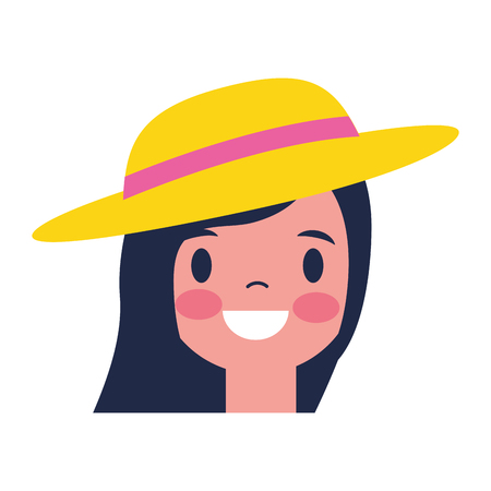 smiling girl portrait on white background vector illustrationのイラスト素材