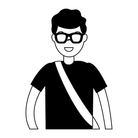 traveler man tourist on white background vector illustrationのイラスト素材