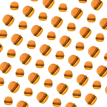 delicious burger pattern background vector illustration designのイラスト素材