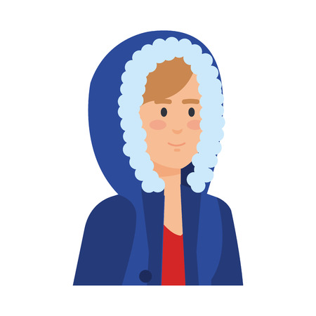 woman with christmas sweater and hat vector illustration designのイラスト素材