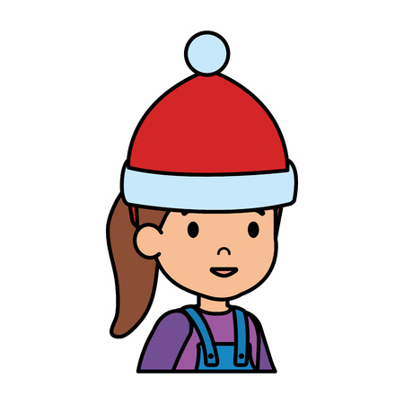 little girl with winter clothes vector illustration designのイラスト素材