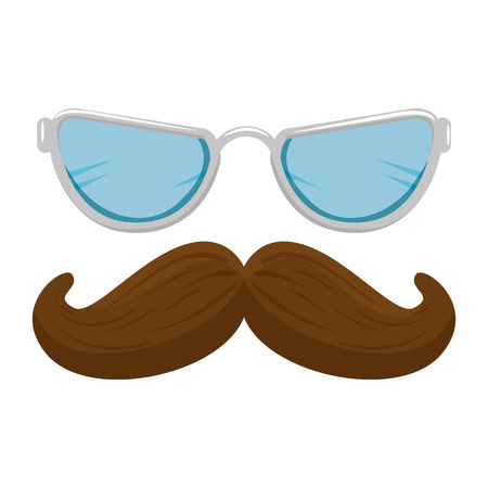 mustache and glasses style hipster accessories vector illustration designのイラスト素材