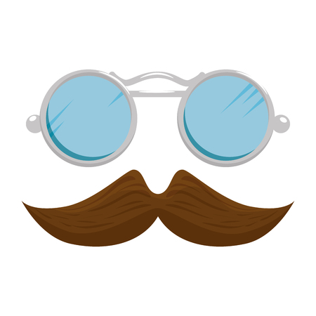 mustache and glasses style hipster accessories vector illustration designのイラスト素材