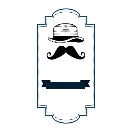 gentleman top hat with ribbon frame vector illustration designのイラスト素材