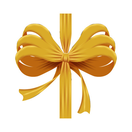 golden bow ribbon tape decorative vector illustration designのイラスト素材