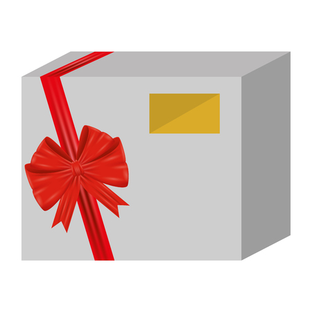 gift box present with red ribbon vector illustration designのイラスト素材