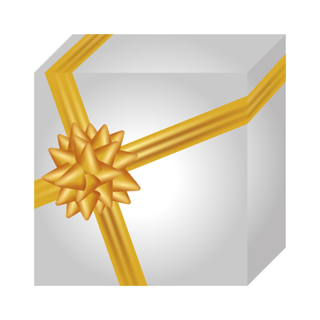 gift box present with golden ribbon vector illustration designのイラスト素材