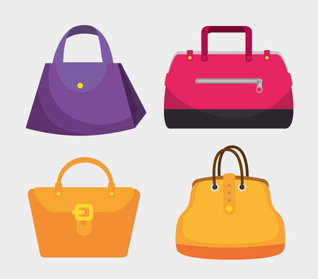 set fashion handbags elegants style vector illustrationのイラスト素材
