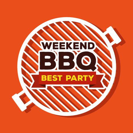 bbq preparation in the grill to weekend party vector illustrationのイラスト素材