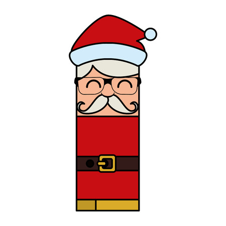 christmas card with santa claus face vector illustration designのイラスト素材
