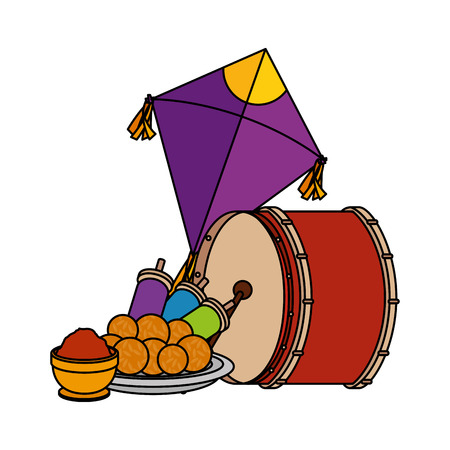 happy lohri celebration icons vector illustration designのイラスト素材