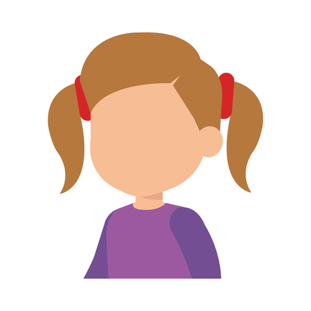 beautiful little girl character vector illustration designのイラスト素材
