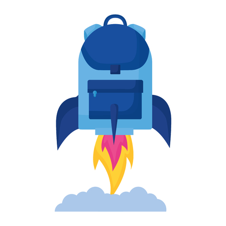 rocket backpack launch education school vector illustrationのイラスト素材