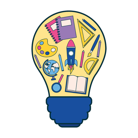 bulb creativity supplies education school vector illustrationのイラスト素材