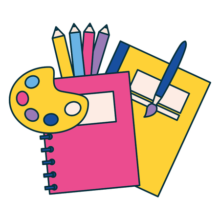 notebook palette color brush education school vector illustrationのイラスト素材
