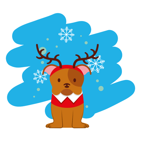 dog snowflake winter clothes christmas vector illustration vector illustrationのイラスト素材