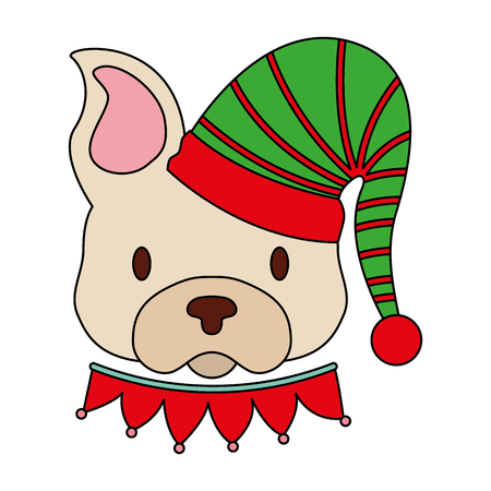 dog with hat winter merry christmas vector illustrationのイラスト素材