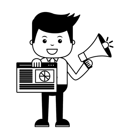 businessman report marketing search engine optimization vector illustrationのイラスト素材