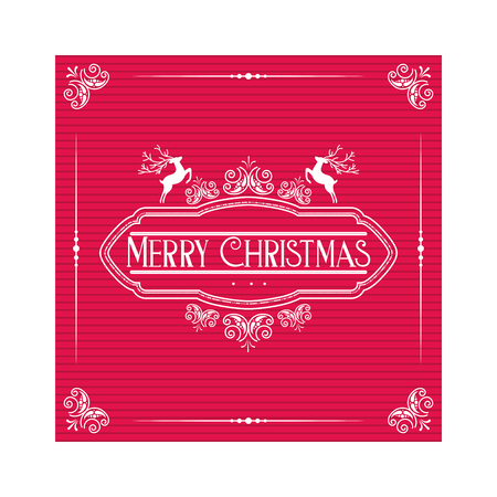 merry christmas greeting card template vector illustrationのイラスト素材