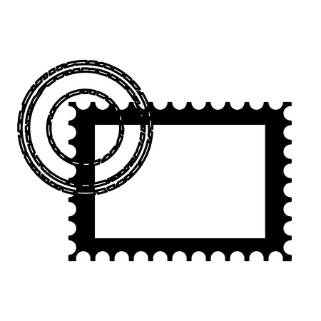blank postage stamp on white background vector illustrationのイラスト素材