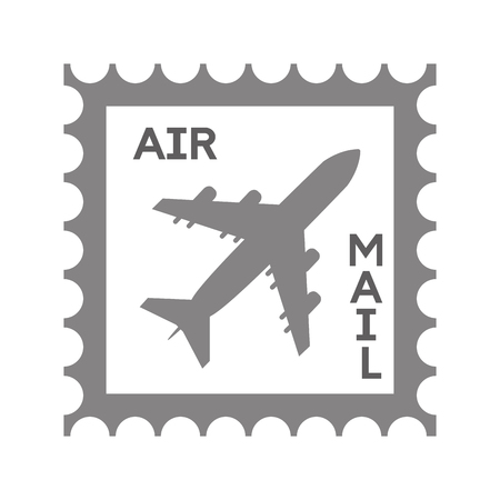 postage stamp air mail airplane vector illustrationのイラスト素材