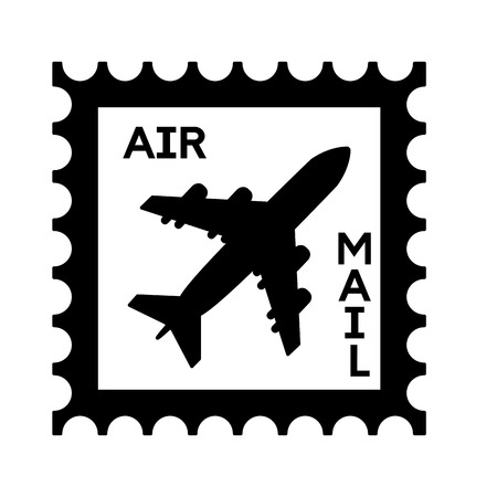postage stamp air mail airplane vector illustrationのイラスト素材