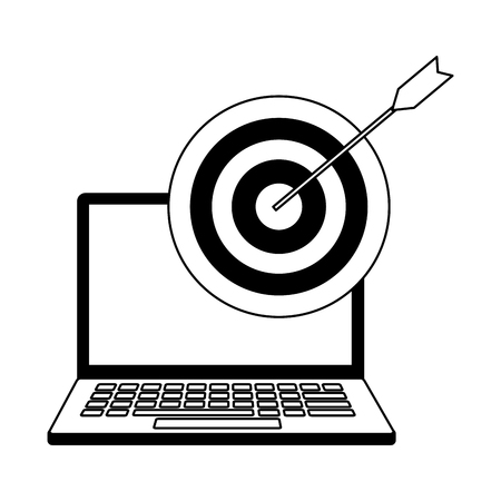 laptop target search engine optimization vector illustrationのイラスト素材