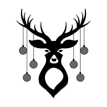 deer with christmas balls decoration vector illustrationのイラスト素材
