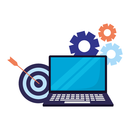laptop target gears search engine optimization vector illustrationのイラスト素材